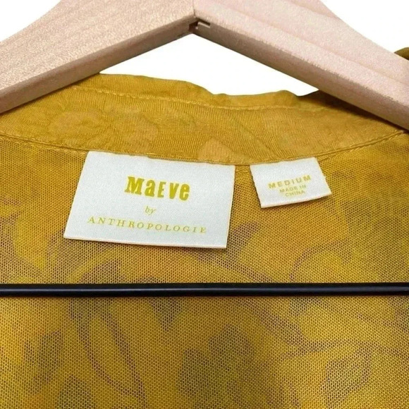 Anthropologie Mustard Wrap Top - Picture 4 of 10